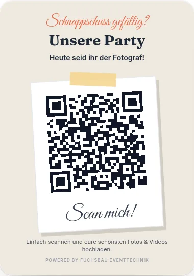 Tischaufsteller-Vorlage „Unsere Party"